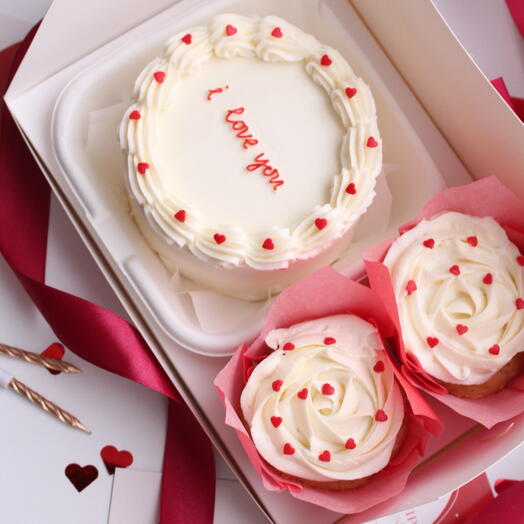 Набор бенто с капкейками «I love you»