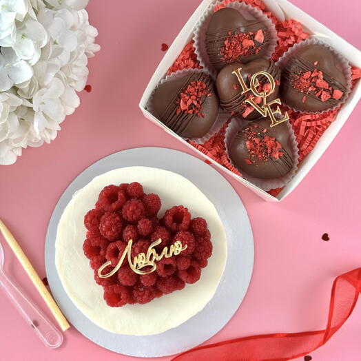 Набор бенто торт с сердечком и набор пирожных картошка