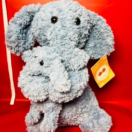 Мягкая игрушка слониха и слонeнок 🐘