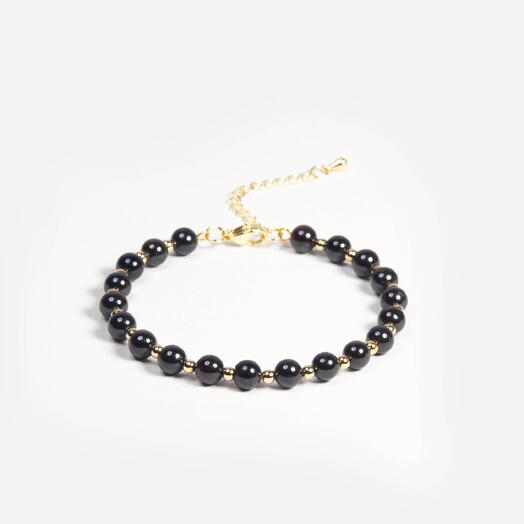 Браслет Самшит Гранат 14K 17 см (BRA1170)