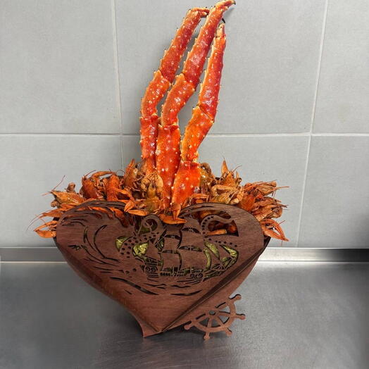 Композиция с крабом и раками «Морская романтика»