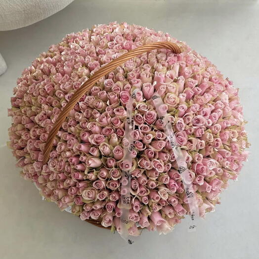 Корзина из 301 розы