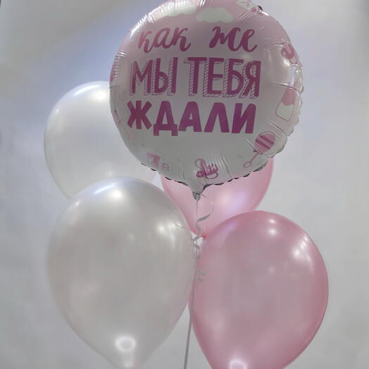 Сет шаров «Мы тебя ждали» розовый
