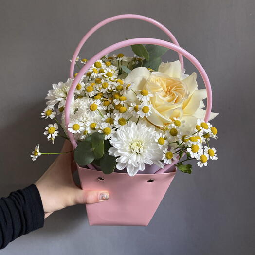 Композиция летняя (Роза,ромашка,хризантема)