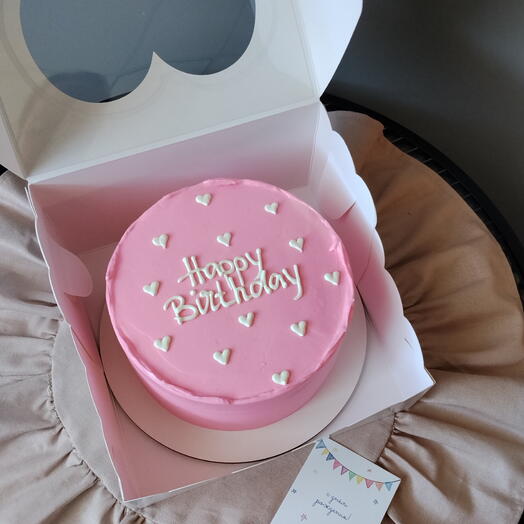 Бенто торт Happy birthday розовый