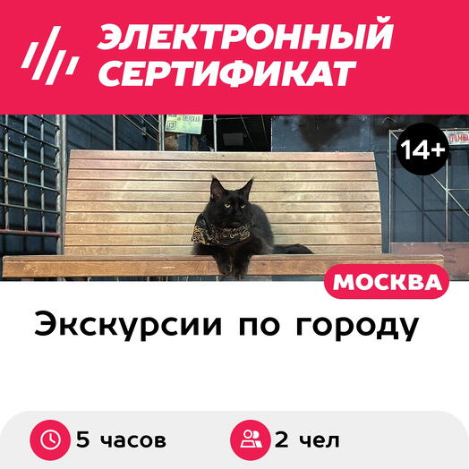 Подарочный сертификат Ночная экскурсия По следам романа Мастер и Маргарита, 2 чел. в группе