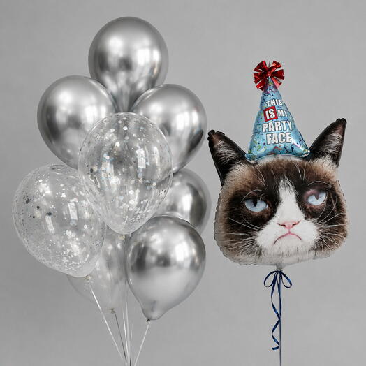 🐱 Набор шаров «Grumpy Cat Party»