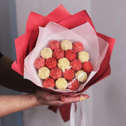 Bouquet of 19 chocolate peonies