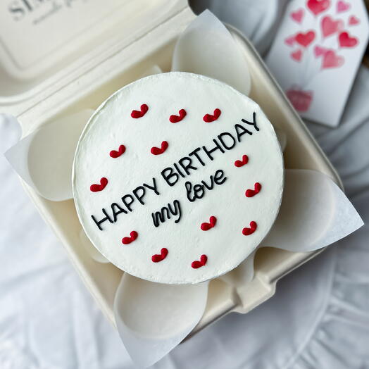 Бенто торт на день рождения для любимой / любимого «HAPPY BIRTHDAY my love»
