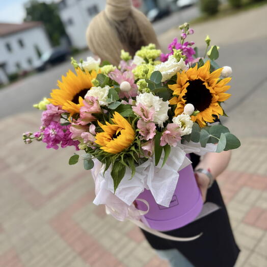 Закат в подсолнухах