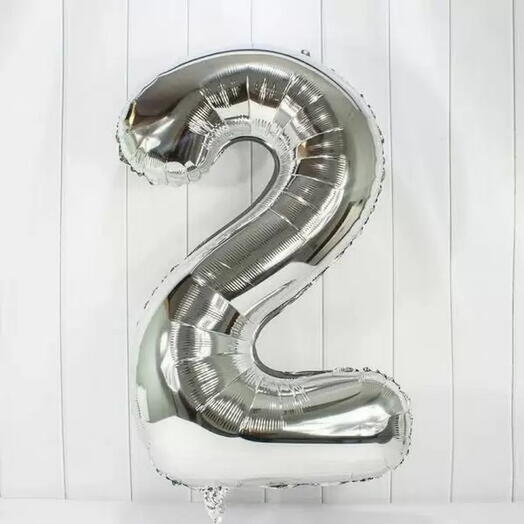 Шар фольгированный цифра "2"