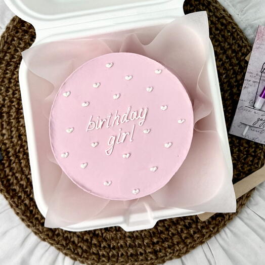 Бенто торт розовый birthday girl