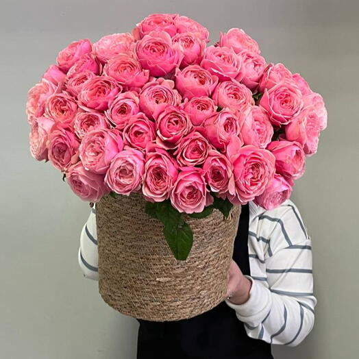 Корзина с розами «PINK CRUSH»