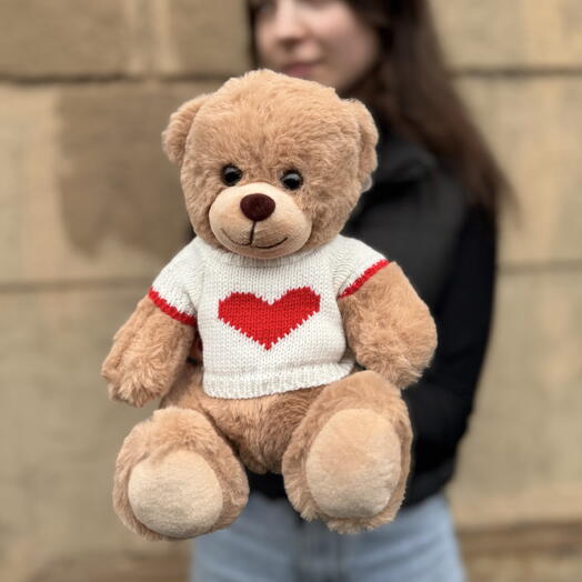 Мишка плюшевый в кофте с сердцем 🧸 ️