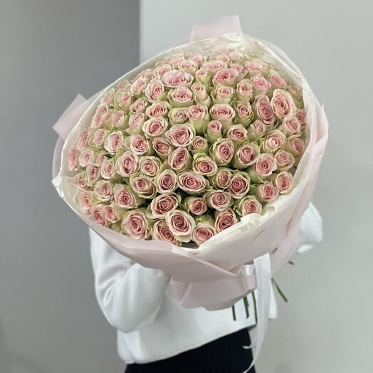 Букет из 101 розы Кения, розовая