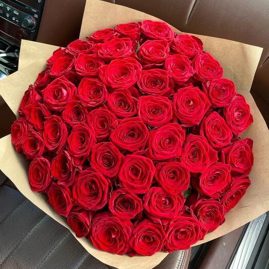 Bouquet Red Roses Red Naomi 51 pcs 80 cm