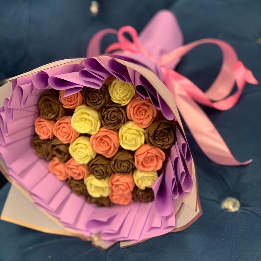 Rosas de chocolate belga afrutado