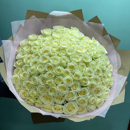 101 piezas de rosas blancas
