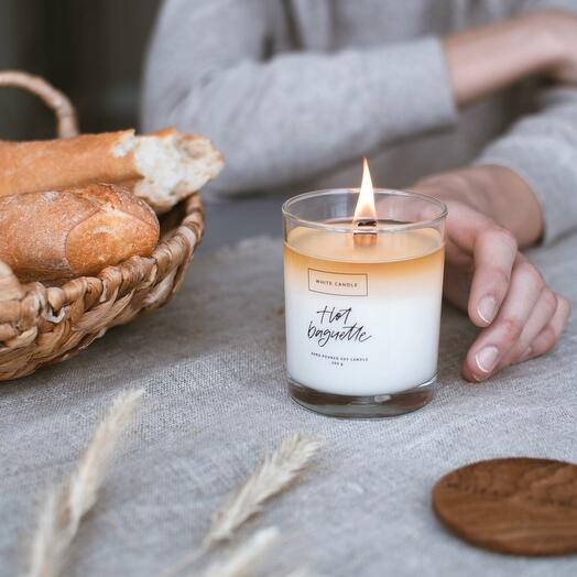 Свеча ароматическая WHITE CANDLE &quot;Hot Baguette&quot;, 45 часов горения, 1 шт