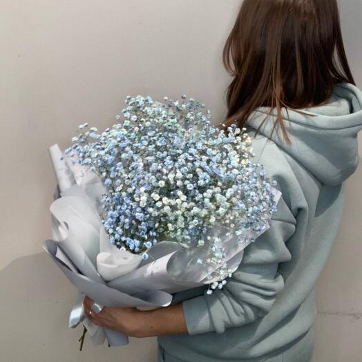 Bouquet of blue gypsophila