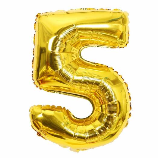 Шар фольгированна цифра "5"
