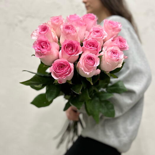 Розовые Розы 15шт💖