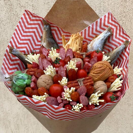 Букет "Закусочный в полоску"
