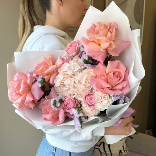 Букет «Вдохновение» с французскими розами 🤍