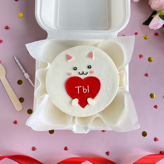 Pastel de Bento | pastel de Bento con gato y corazón | Pastel de gato| pastel de Bento con corazón / pastel de Bento estás en mi corazón