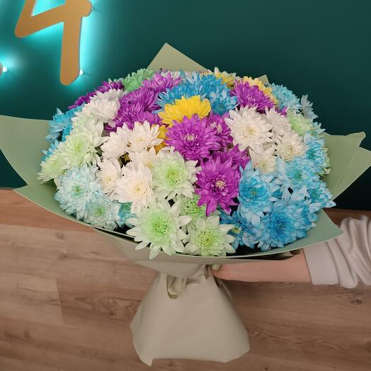 Букет из 25 хризантем