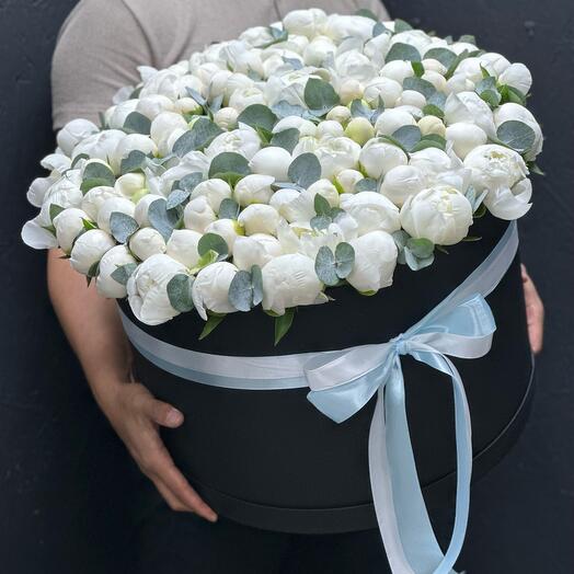 Белые Пионы в коробке