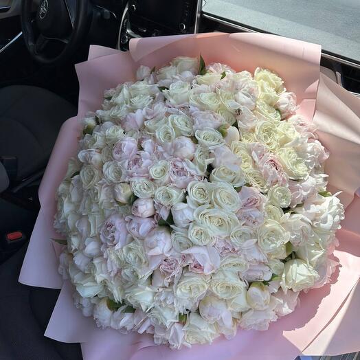 Peony and peony roses