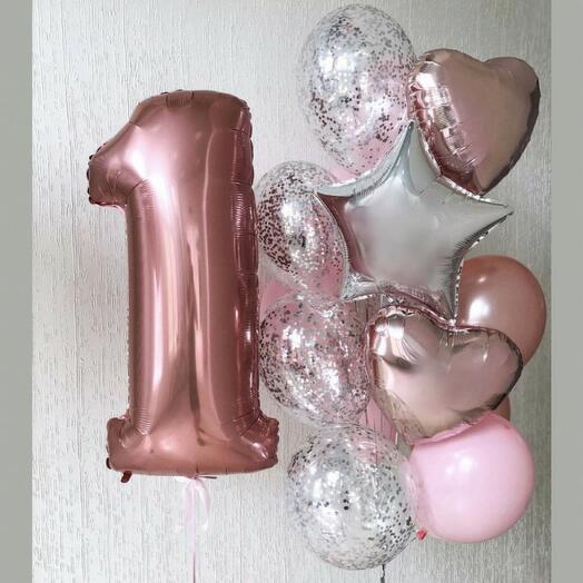 Fuente de globos de helio + número 9