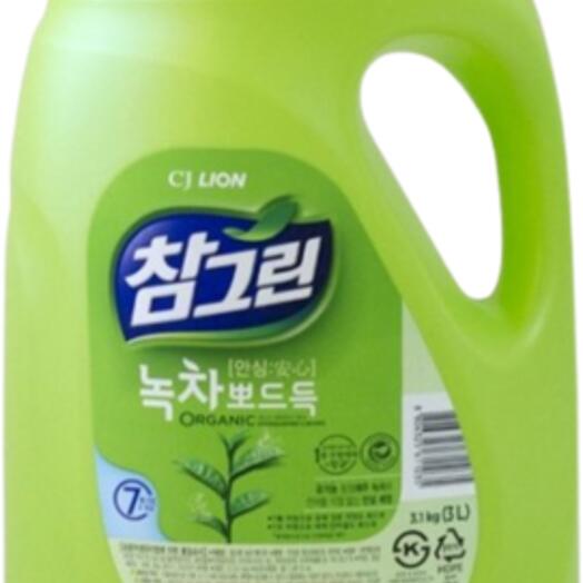 Lion Chamgreen Green Tea Средство для мытья посуды, овощей и фруктов зелёный чай - 3 л