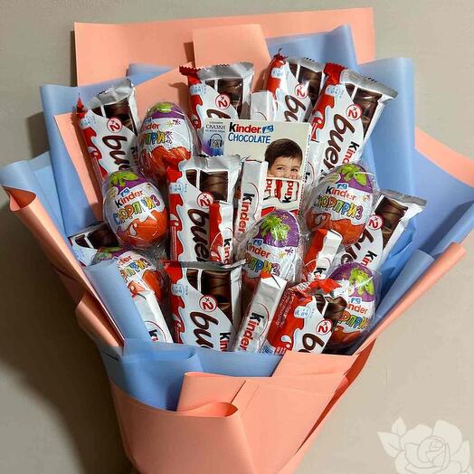 Сладкий букет "Kinder" для детей, девушки, сестры, подруги,коллеги,мамы