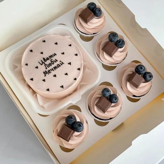 Бенто торт с 5 капкейками 🥰