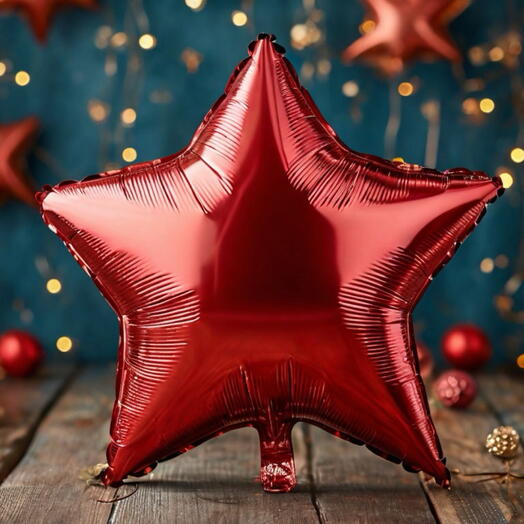 Шар Звезда гелий красная. Helium foil balloon Star red