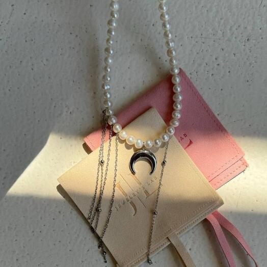 Natural pearl necklace "Lunnitsa"