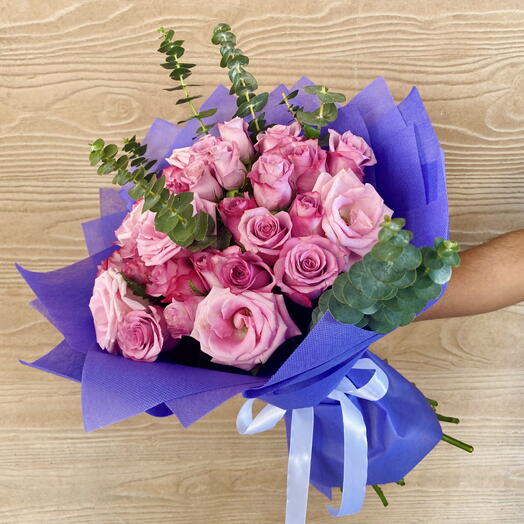 Purple n Pink Roses Bouquet