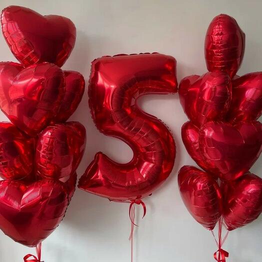 Balloons for the anniversary of 5 years