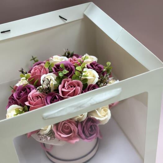 Букет из мыльных роз 33 шт