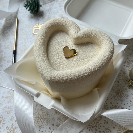 Pastel de Bento corazón blanco