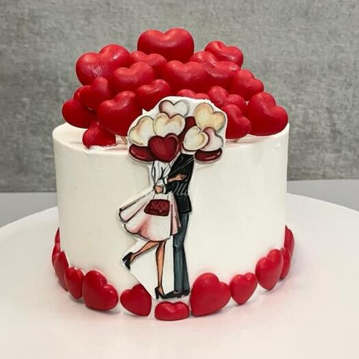Купить торт для влюбленных с сердечками в СПб с доставкой | Flowwow