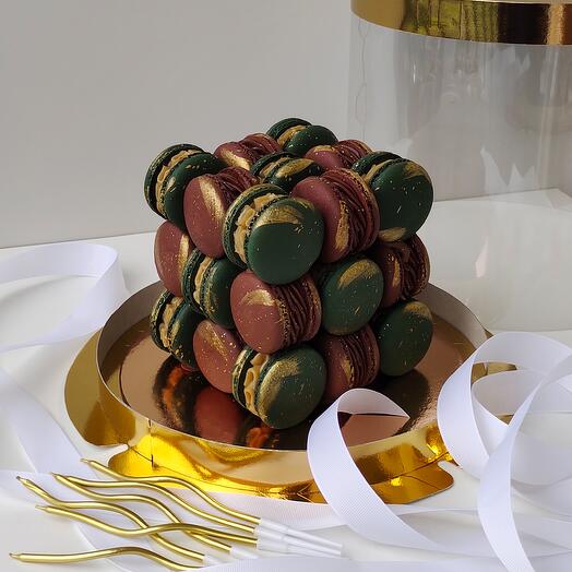 Торт - Куб из 27 макарон (макарони, макарун)