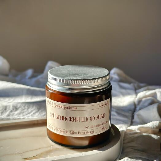 Свеча «Бельгийский шоколад» premium из натурального воска