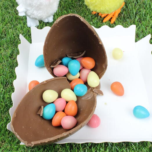 Easter egg milk and assorted white chocolate