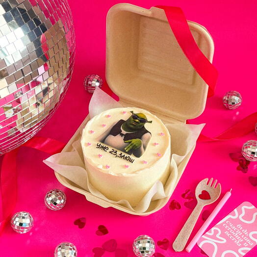 Bento cake "Shrek" for a friend, cake gift joke, for a friend, for a girl, for a sister (any inscription)