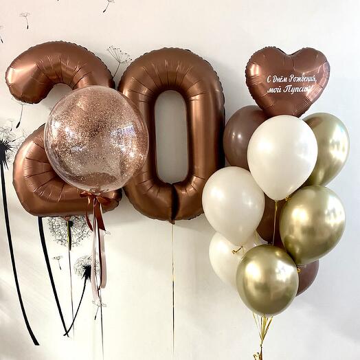 Набор шаров с цифрами, фонтаном и Баблс