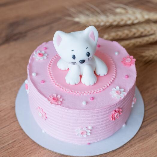 Бенто-торт с фигуркой «Котик Снежок»