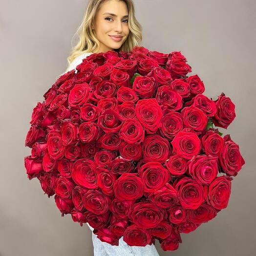 Bouquet of 101 red roses 60 cm